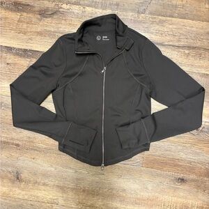 Gilly Hicks Dark Chocolate Brown Athletic Jacket Full Zip NWOT